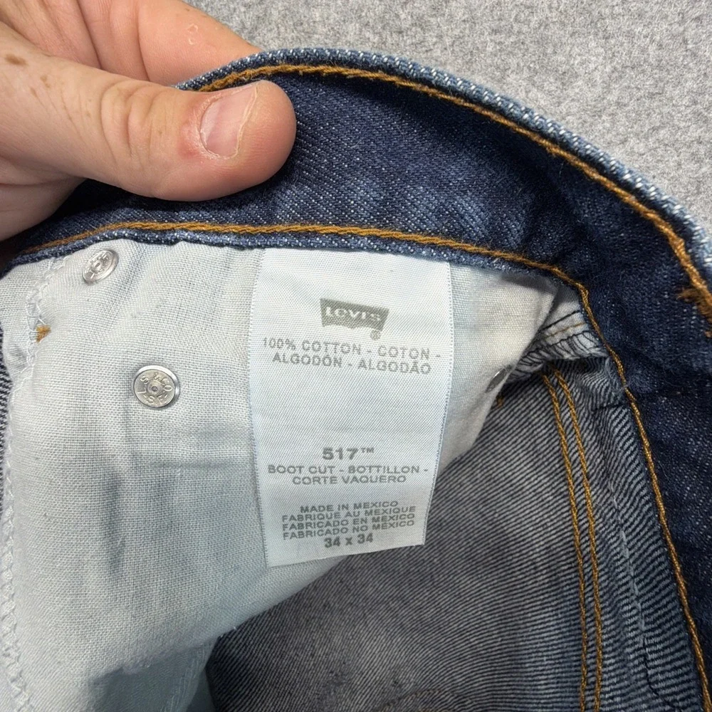 Vintage Levi's 517 Jeans Mens 34x34 Blue Bootcut Dark Wash Y2K